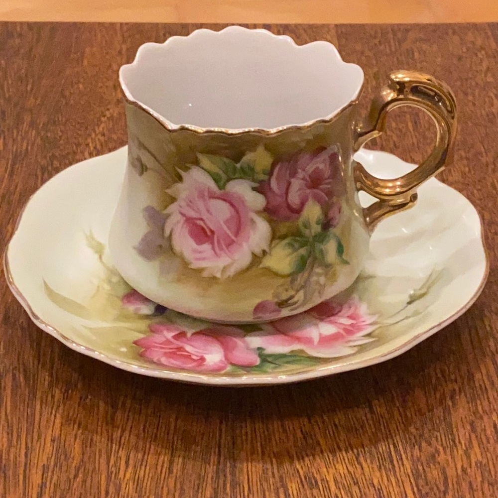 Vintage Lefton China Hand Painted Teacup & Saucer